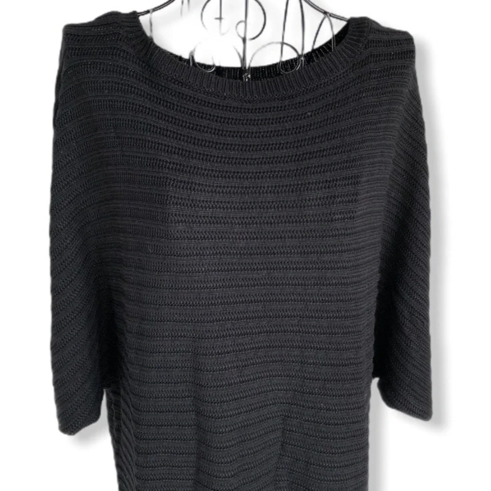 Catherine Malandrino Black Knit Tassel Fringe Pullover Top Size Large NEW - Picture 2 of 12